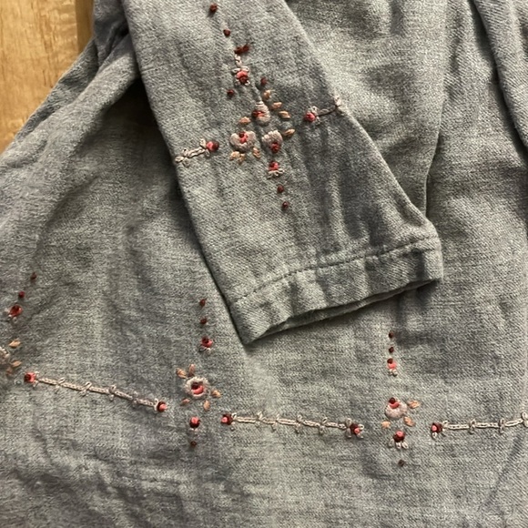 Bonpoint Baby Girl Grey Embroidered Dress and Pink Leggings Set, 6m - Picture 2 of 5